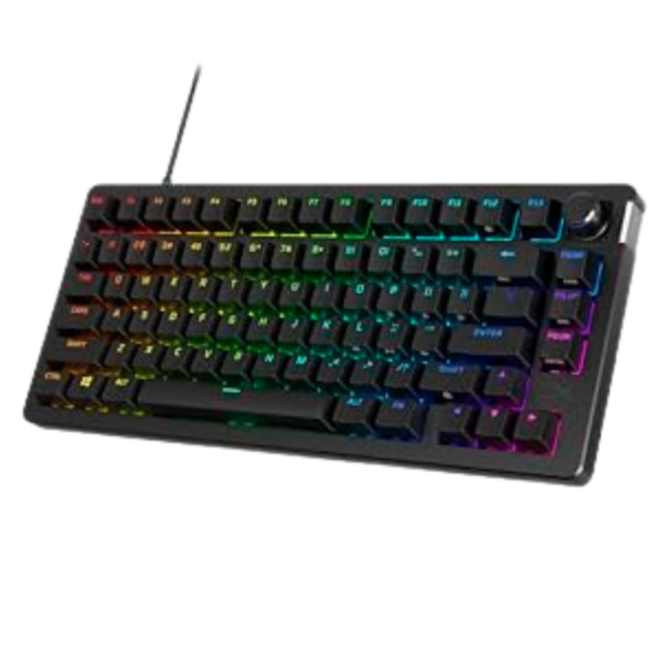 HyperX Alloy Rise 75 - Hot-Swappable Mechanical Gaming Keyboard, PC, Ambient Light Sensor, Gasket Mounted, Linear Switches AZERTY Layout