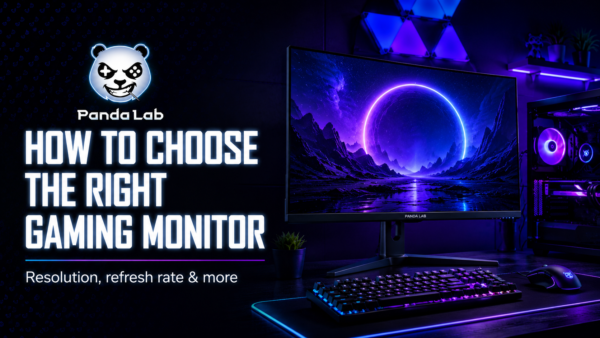 Intel gaming monitor guide topic: resolution, refresh rate, response time, color, panel types, and contrast ratio.